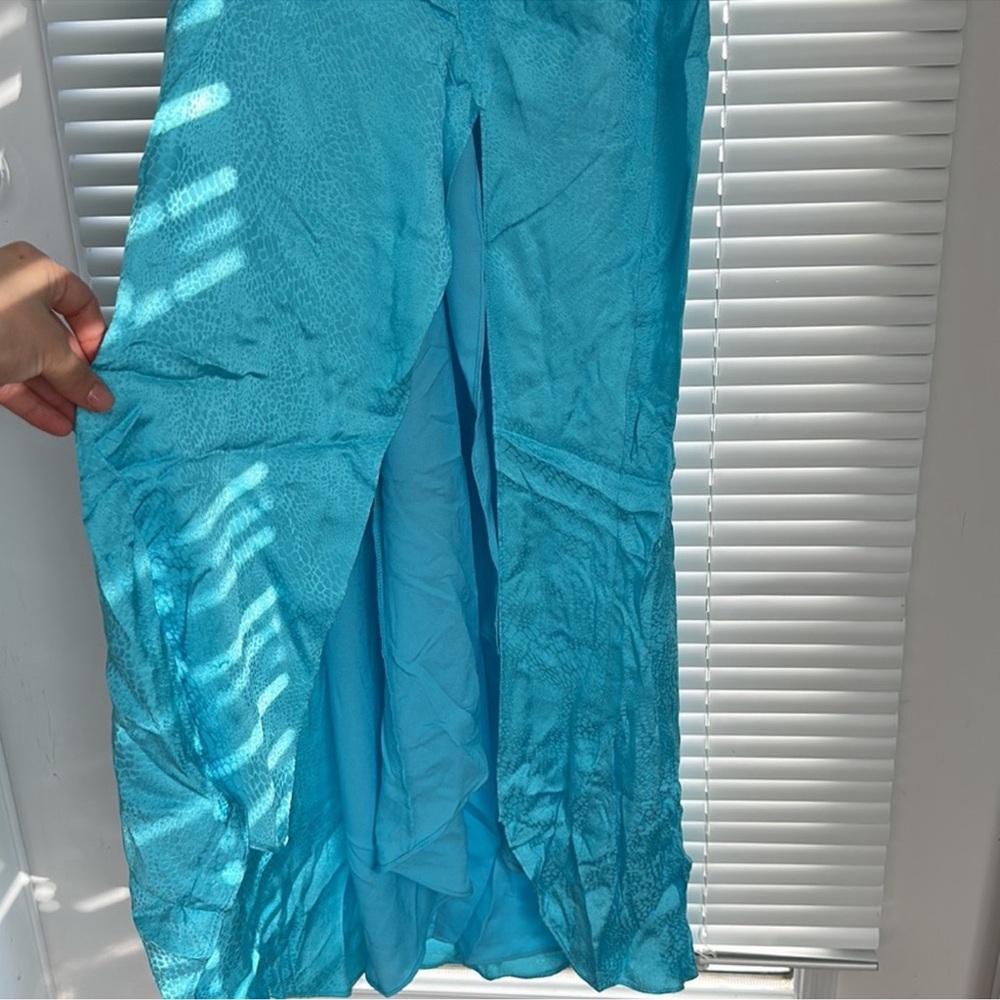 Camila Coelho Turquoise Midi Dress with Side Slit - Picture 9 of 10